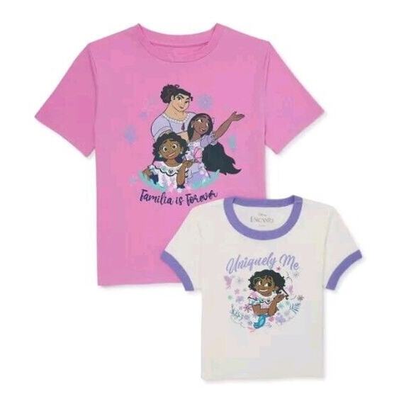 Encanto Girls Graphic Tee with Short Sleeves 2 Pack Set Kids Girls Size XS 4/5 - Picture 1 of 3